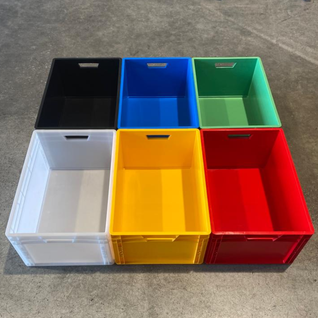 Eurobox Universal 60x40x27 cm white with handle Eurocontainer KLT box Eurobox Universal 60x40x27 cm white with handle Eurocontainer KLT box