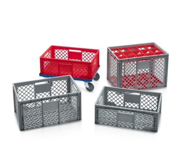 Bac de rangement Perforé 60x40x42 cm Noir  Eurobox Bac de rangement Perforé 60x40x42 cm Noir  Eurobox