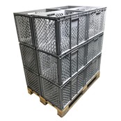 Bac de rangement Perforé 60x40x42 cm Noir  Eurobox Bac de rangement Perforé 60x40x42 cm Noir  Eurobox