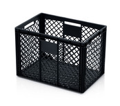 Eurokrat Geperforeerd 60x40x42 cm Zwart Eurobox bak Krat