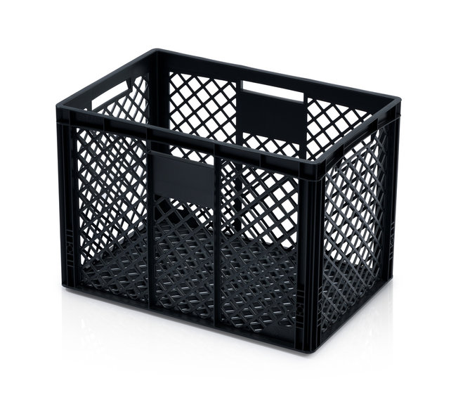 Eurokrat Geperforeerd 60x40x42 cm Zwart Eurobox bak Krat