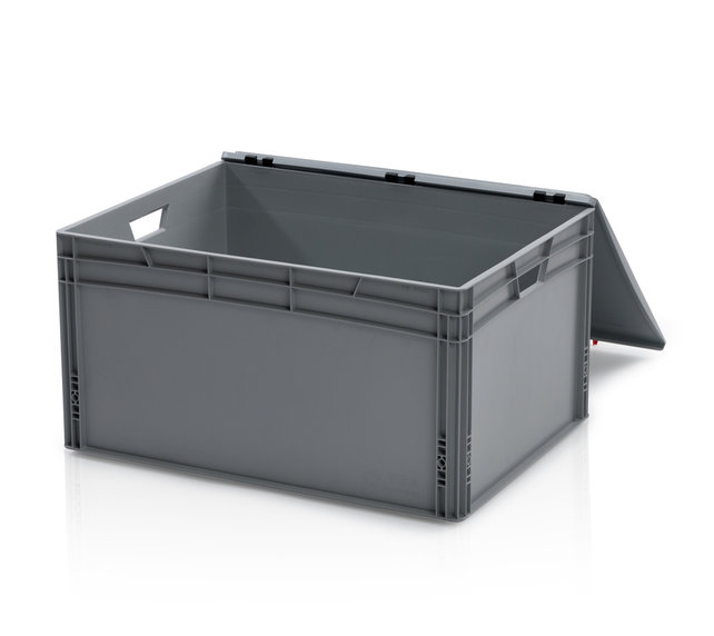 Plastics crate 80x60x43.5 cm with lid open handle Eurobox container Plastics crate 80x60x43.5 cm with lid open handle Eurobox container