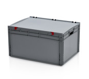 Plastics crate 80x60x43.5 cm with lid open handle Eurobox container Plastics crate 80x60x43.5 cm with lid open handle Eurobox container