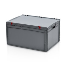 Bac de rangement 80x60x43.5 cm avec couvercle poignée ouverte Conteneur plastique