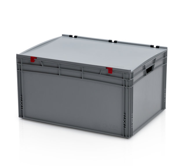 Plastics crate 80x60x43.5 cm with lid open handle Eurobox container Plastics crate 80x60x43.5 cm with lid open handle Eurobox container