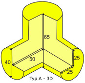 Protection d'angle mousse PU noir type A - 3D