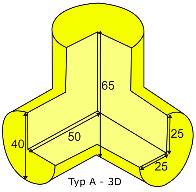 Hoekbescherming PU schuim schwarz type A - 3D