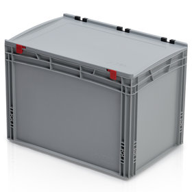 Eurokrat Universeel 60x40x43.5 cm met deksel Eurobox KLT Euronorm Bakken dicht handvat