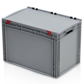 Plastic kratten 60x40x43.5 cm met deksel Eurobox KLT Eurobox Bakken Open handvat