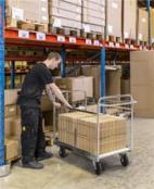Pakkettrolley met Gaaswanden 1390 × 650 × 1025 mm – Winkelwagen Magazijnwagen
