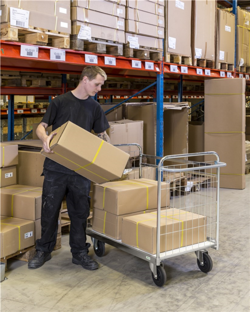 Parcel Warehouse Trolley L:1390 W:650 H:1025 (mm) wire mesh wall