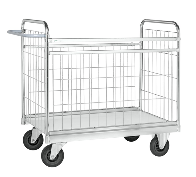 Pakkettrolley met Gaaswanden 1390 × 650 × 1025 mm – Winkelwagen Magazijnwagen