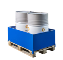 Stalen Lekbak voor Europallet – Opvangbak voor 2 Vaten 2 × 200 L