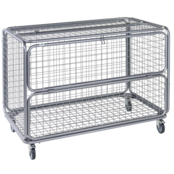 Mesh trolley with folding window L118xW67xH86 cm Zinc with top and padlock 150Kg Mesh trolley with folding window L118xW67xH86 cm Zinc with top and padlock 150Kg
