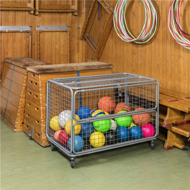 Abschließbarer Gitterwagen 1180×662×858 mm mit Klappfenster, verzinkt
