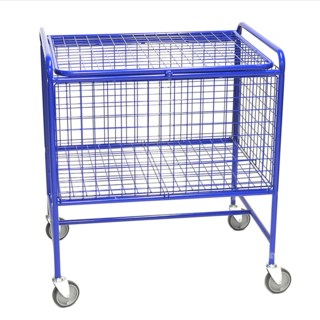 Gitterwagen mit Deckel 800 × 600 × 915 mm – 100 kg, 4 Lenkrollen