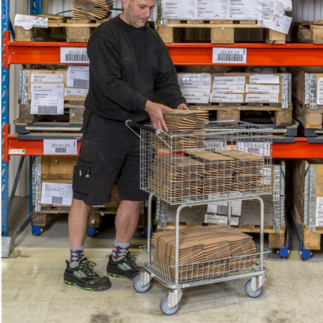 Lagerwagen Trolley 690 × 410 × 950 mm – Verzinkt, 100 kg
