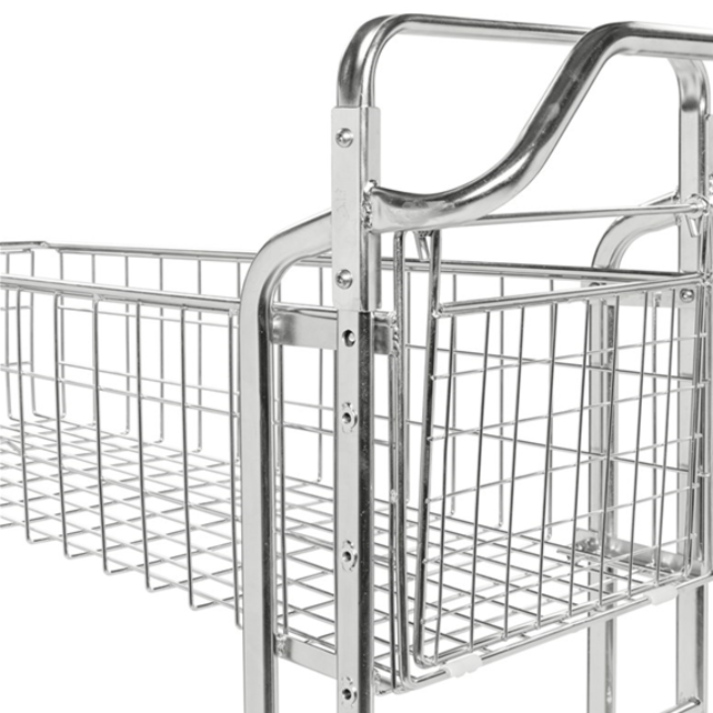 Chariot d'entrepôt  L 98 x L 53 x H 121 cm  avec panier emboitable