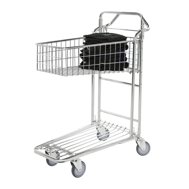 Lagerwagen 98 × 53 × 121 cm – Transportwagen mit Korb, nestbar