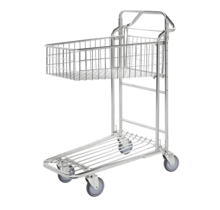 Chariot d'entrepôt  L 98 x L 53 x H 121 cm  avec panier emboitable