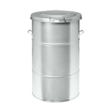 Vuilnisbak Staal Afvalcontainer 115L Rond Verzinkt Retro design met deksel