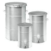 Waste bin 160L Round  Galvanized Steel Retro design with lid Waste bin 160L Round  Galvanized Steel Retro design with lid