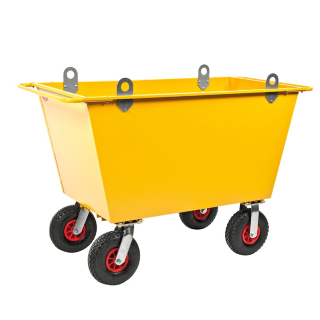 Bouw container 300L op wielen voor transport van bouwafval en materialen