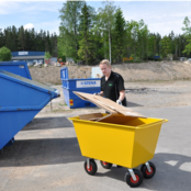 Bouw container 300L op wielen voor transport van bouwafval en materialen