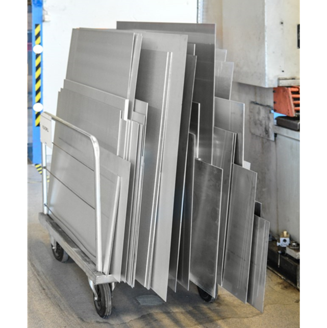Platenwagen 125x70cm verzinkt tot 7 verdelers