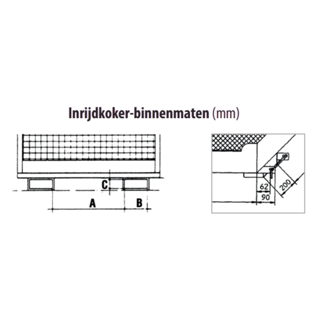 Werkkooi voor heftruck 1295x800x1985mm veiligheidskooi 300LTÜV lengte opname