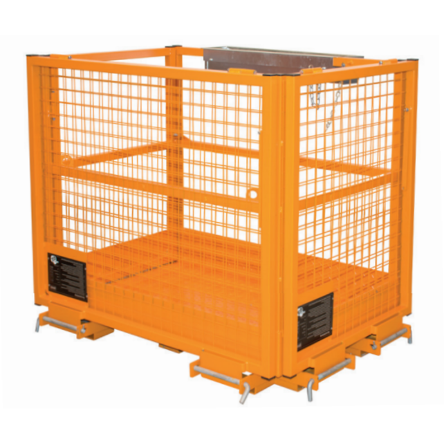 Werkkooi voor heftruck 1040x1305x2355mm veiligheidskooi 300MII TÜV tweezijdige opname Werkkooi voor heftruck 1040x1305x2355mm veiligheidskooi 300MII TÜV tweezijdige opname