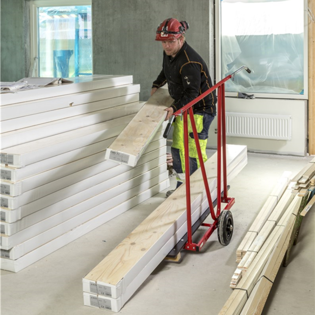 Ergonomic panel trolley for heavy loads 170 × 54 cm