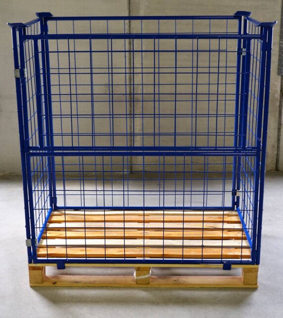 Cage Container steel H100 cm folding window for 100x120 cm pallets