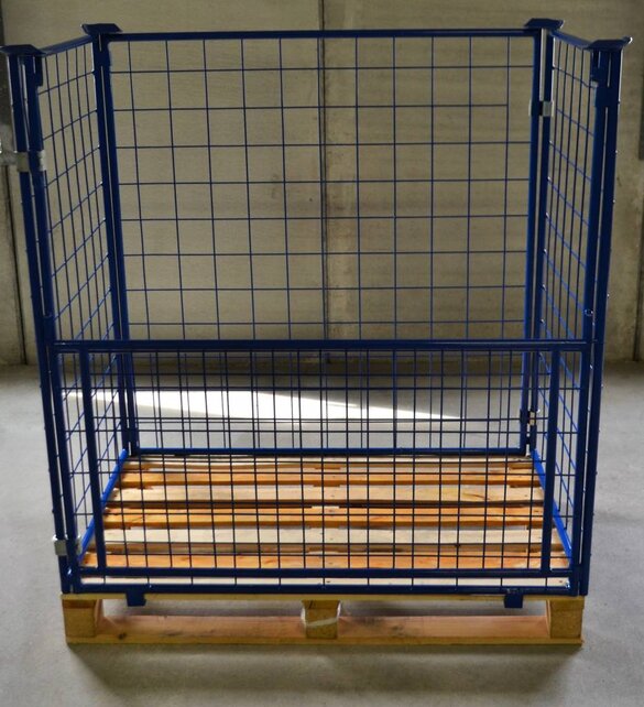 Aufsatzrahmen Stahl H100 cm Klappöffnung für 100x120 cm pallet Opzetkooi
