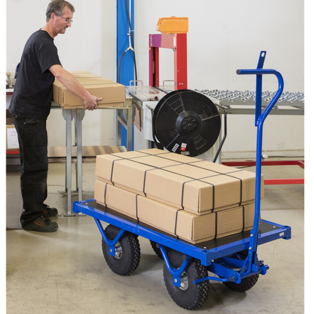 Industrieller Handziehwagen 1200 × 690 × 397 mm – Plattformwagen 600kg