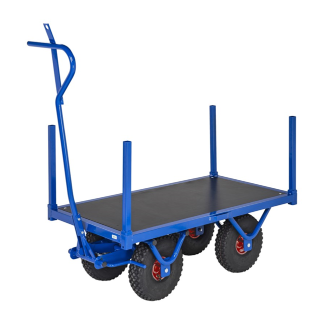 Industrial Hand Pull Trolley 3000 x 1000 x 490 mm  Platform Trolley