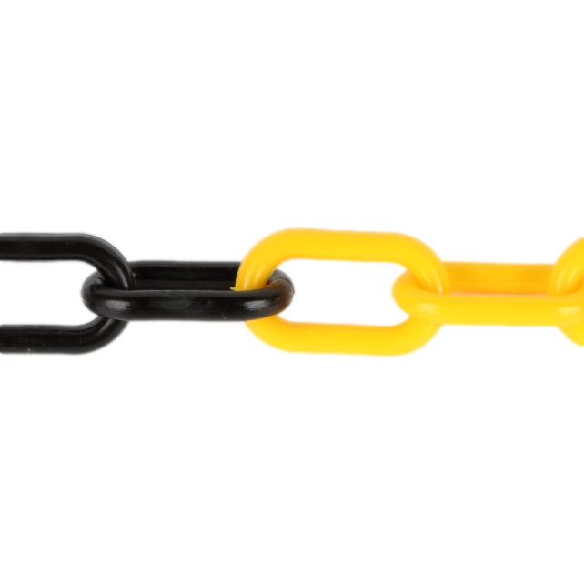 Chain posts made of polyethylene 6 Pieces 10m chain height 860 mm Ø40 mm Black/Yellow