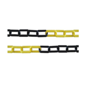 Kettingpalen von polyethyleen 6 Stuks 10m ketting Höhe 860 mm Ø40 mm schwarz/gelb