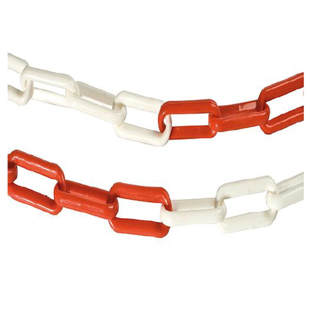 Kettingpalen von polyethyleen 6 Stuks 10m ketting Höhe 860 mm Ø40 mm rot/weiß