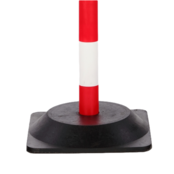 Poteaux à chaîne en polyéthylène 6 pièces chaîne 10m hauteur 860 mm Ø40 mm Rouge/Blanc