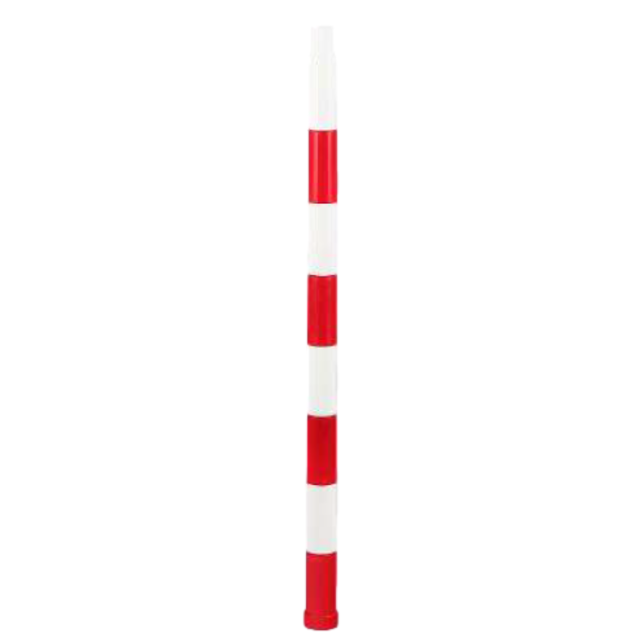 Poteaux à chaîne en polyéthylène 6 pièces chaîne 10m hauteur 860 mm Ø40 mm Rouge/Blanc
