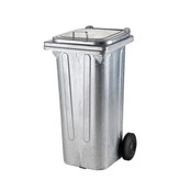 Steel Waste Container 120L Fire Resistant Corrosion Resistant Garbage Bin On Wheels