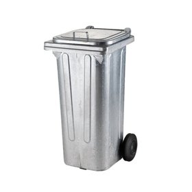 Steel Waste Container 120L Fire Resistant Corrosion Resistant Garbage Bin On Wheels