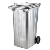 Steel Waste Container 240L  Fire Resistant Corrosion Resistant Garbage Bin On Wheels