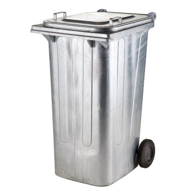 Steel Waste Container 240L  Fire Resistant Corrosion Resistant Garbage Bin On Wheels