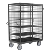 Diebstahlsicherer Rollcontainer mit Schiebebügel 1332 × 821 × 1765 mm, Tragkraft 500 kg