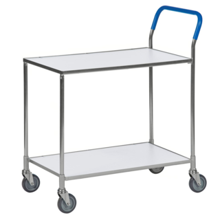 Table on wheels 850 x 435 x 950 mm with 2 shelves trolley 150Kg