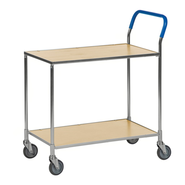 Table on wheels 850 x 435 x 950 mm with 2 shelves trolley 150Kg