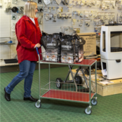 Table on wheels 850 x 435 x 950 mm with 2 shelves trolley 150Kg