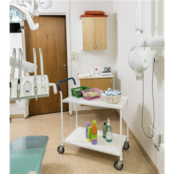 Table on wheels 850 x 435 x 950 mm with 2 shelves trolley 150Kg